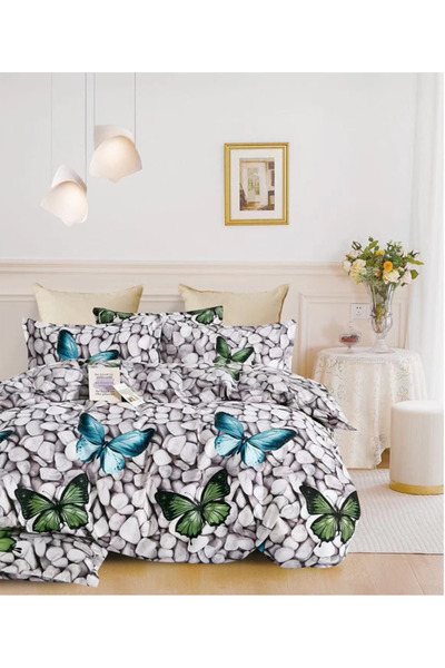 Inovius Lenjerie de Pat Bumbac Finet cu 6 Piese Pentru Pat Dublu - SUZ61