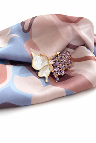 BERF JEWELLERY Kelebek Detaylı Zirkon Broş