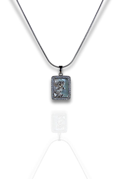 Brethils Mineli Rose Table Pendant with Zircon Stone, Does Not Tarnish, Shipp...