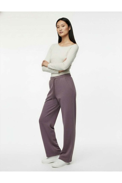 Koton Cep Detaylı Geniş Paça Mor Kadın Eşofman Altı 6WAL40128IK