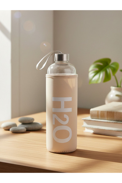 Tohana H2O Pastel Color Glass Flask with Case 1000 ml