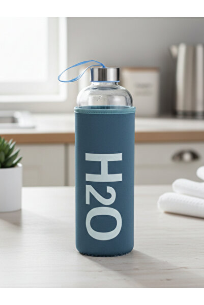 Tohana H2O Pastel Color Glass Flask with Case 1000 ml