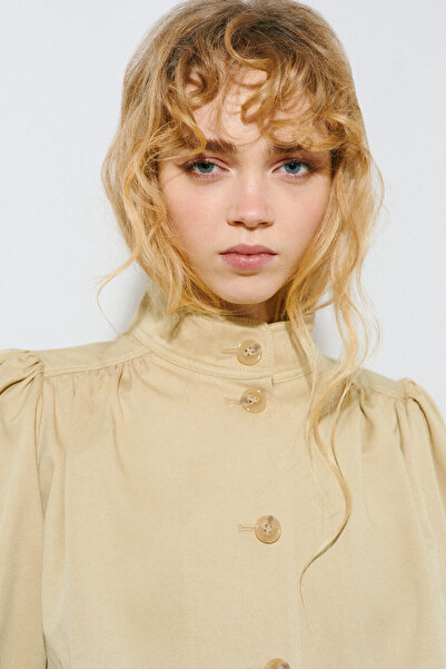 H&M Kabarık Kollu Gabardin Ceket