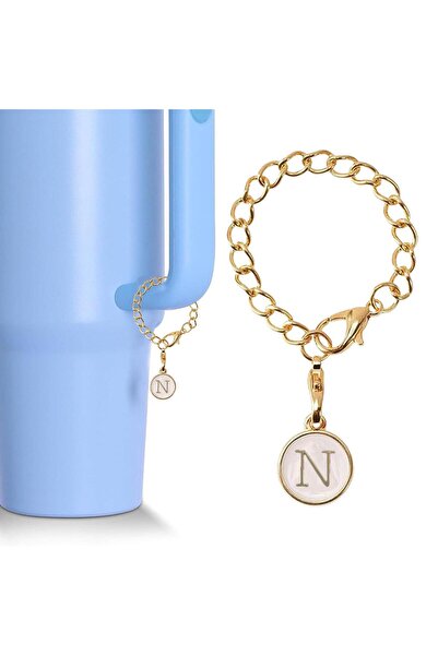 alisa حرف N من نوع تيرموس، إكسسوار أبيض متوافق مع التيرموس، زينة معلقة