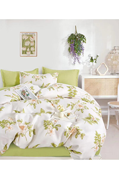 Inovius Lenjerie de Pat Bumbac Finet cu 6 Piese Pentru Pat Dublu - SUZ85