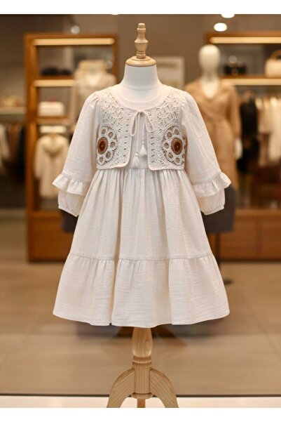 Miaras Girl's Elegant Lace Detailed Dress |   Daily & Special Occasion