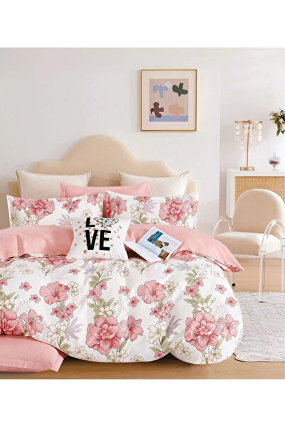 Inovius Lenjerie de Pat Bumbac Finet cu 6 Piese Pentru Pat Dublu - SUZ63