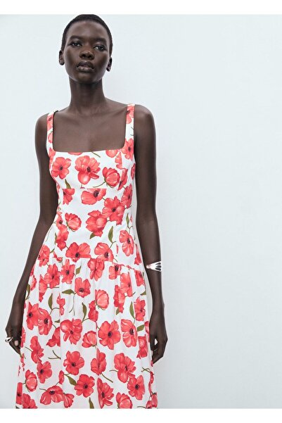 MANGO Woman Evaze pamuklu elbise