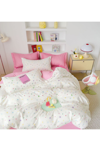 Inovius Double Bed Linen, Fine Cotton, 6 Pieces - SIPRR60-518