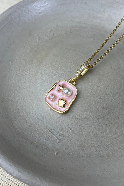 Brethils Beach Themed Sweety Enamel Necklace, Does Not Tarnish, Shipped in Gi...