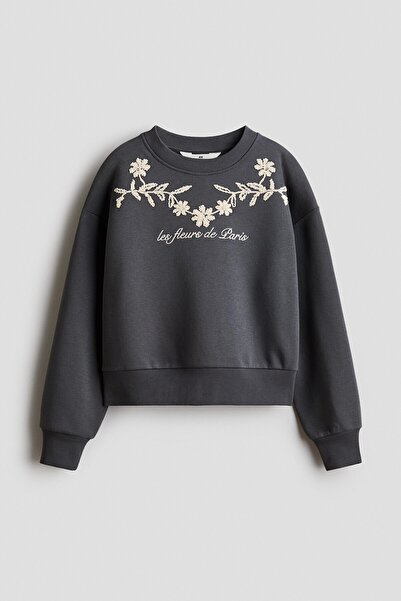 H&M İşleme Detaylı Sweatshirt