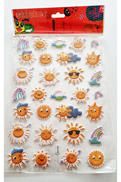 Modellino Embossed Sitikır A4 Size Adhesive Label - Sun Sticker - Alp - 501