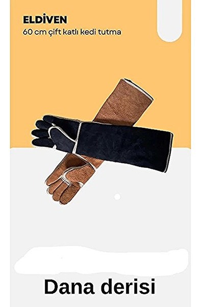 GÖKTULPAR Cat Handling Gloves Double Layer Leather 60 cm