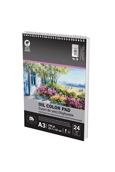 PIGNA Bloc de desen spiralat A3 culori ulei 190g 24 de coli