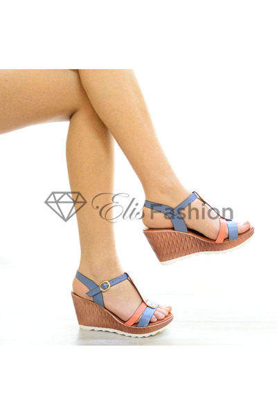 Elis Fashion Multicolored sandals with 9.5 cm platform #1804