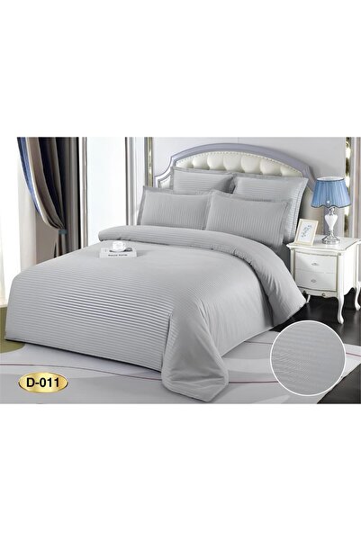 Inovius Lenjerie de Pat Damasc, 1 Persoana, 4 Piese, Gri - EAT562