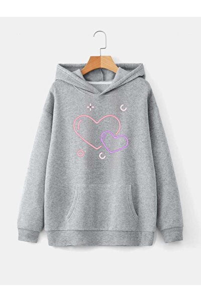 Baskılı Çocuk Sweatshirt Kapüşonlu