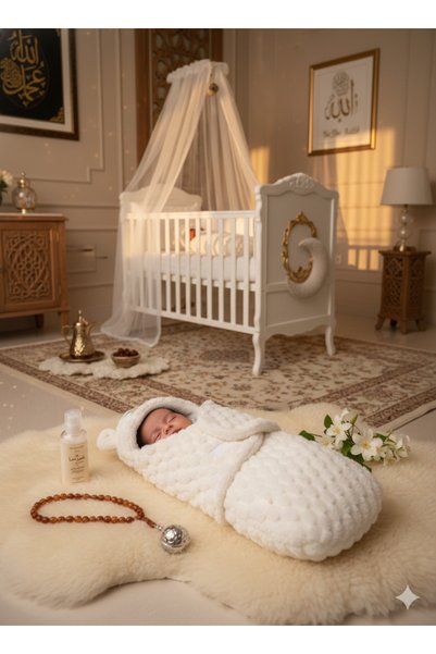 Baby Deem Baby Swaddle Sleeping Bag with Hood, Soft Plush Newborn Wrap, Warm Infant Sleep Sack 0–6 Months