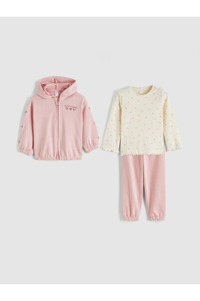 LC Waikiki Lcw Kids Pink Girls' Printed Set 3-Piece