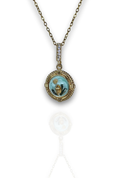 Brethils Blue Enamel Pinterest Table Pendant, Does Not Tarnish, Shipped in Gi...