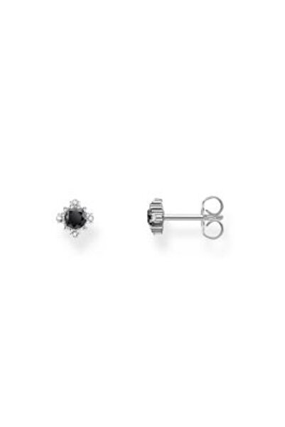 Thomas Sabo H2311-643-11 Silver Stud Earrings With Black Stone + Zirconia Ladies