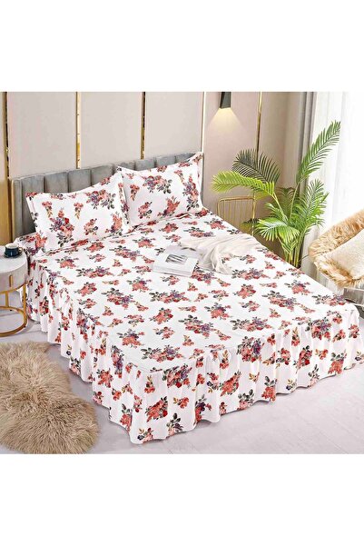 Inovius Ruffled Bed Sheet and 2 Fine Cotton Pillowcases - JOJ69