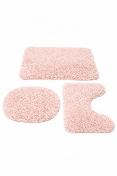 Sarar Plush Non-Slip Washable Bath Mat Toilet Set 3-Piece 50X80/50X60/40X45 (...
