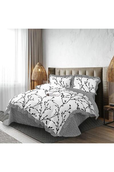 Inovius Lenjerie de Lux cu Volanase pentru pat dublu din Bumbac FINET- CPL61