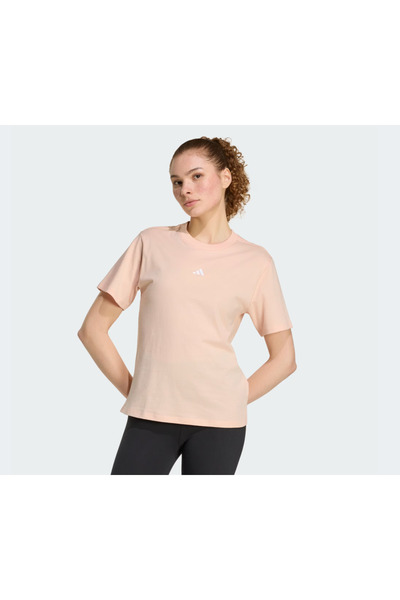 adidas Essentials Small Logo Women's Pink Round Neck T-Shirt Ke0429
