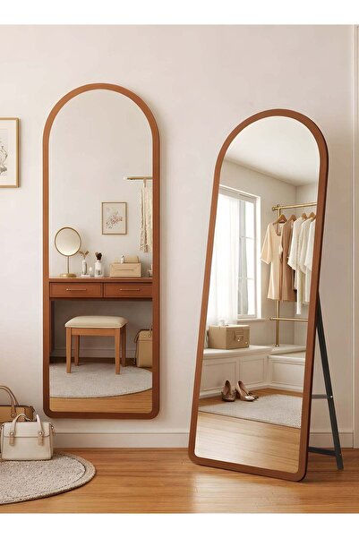 Taimi مرآة كبيرة بتصميم أنيق، مقاس 160 × 50 سم - مرآة بطول كامل بإطار وحامل م...
