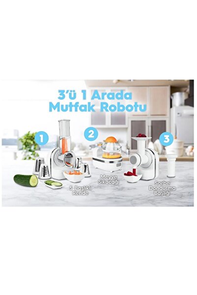 Allians Çok Fonksiyonlu Elektrikli Rende, Meyve Sıkacağı ve Dondurma Makinesi