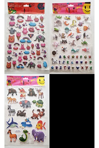 Modellino Konulu Sticker Kabartmalı Sitikır A4 Boy Yapıştırmalı Etiket - Hayv...