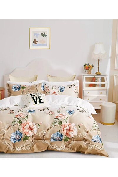 Inovius Lenjerie de Pat Bumbac Finet cu 6 Piese Pentru Pat Dublu - SUZ87