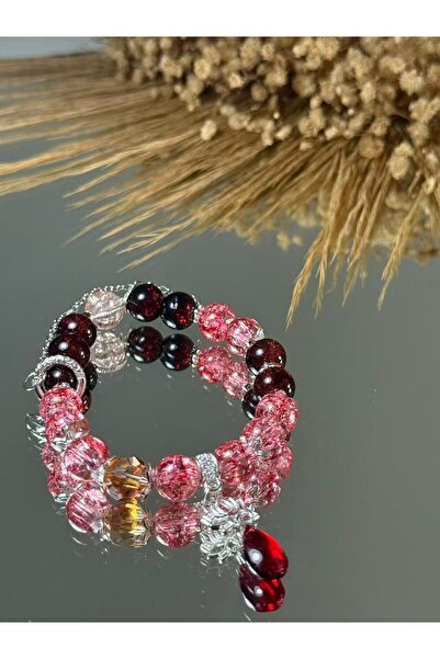 mrc Acrylic Necef Compatible Stone Women's Bracelet Gold Gold Silver Silver D...