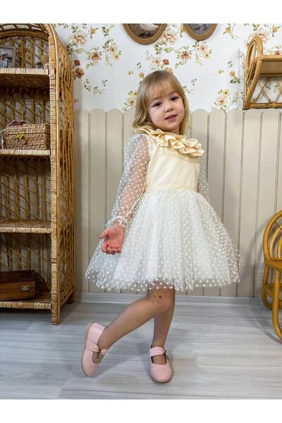 sobekidstore Girl's Tulle Detailed Dress, Holiday Dress, Birthday Dress