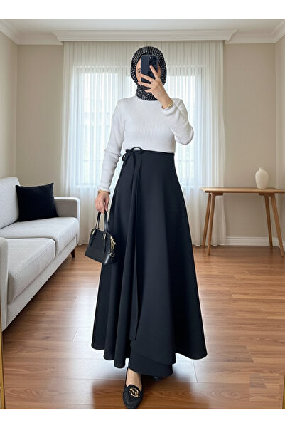 unika boutique Yandan Bağlamalı Tesettür Uzun Etek