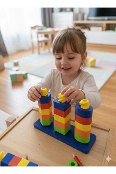 Pixel لعبة مطابقة الأشكال الملونة ثلاثية الأبعاد العضوية - مجموعة أنشطة تعليم...