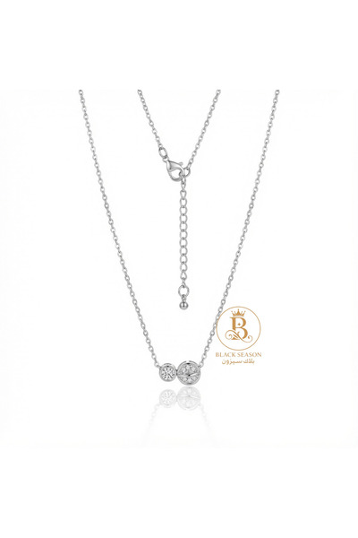 Black Season Solitaire necklace and gold glitter circle |