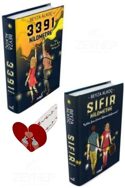 İndigo Kitap 3391 Kilometre ve Sıfır Kilometre(Ciltli)Özel Tasarım Kalp Ayraç...