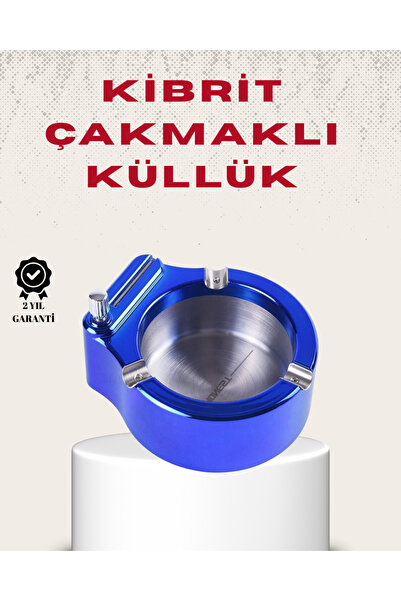 Kanonik Education Metal Ashtray and Lighter Set Round Modern Design