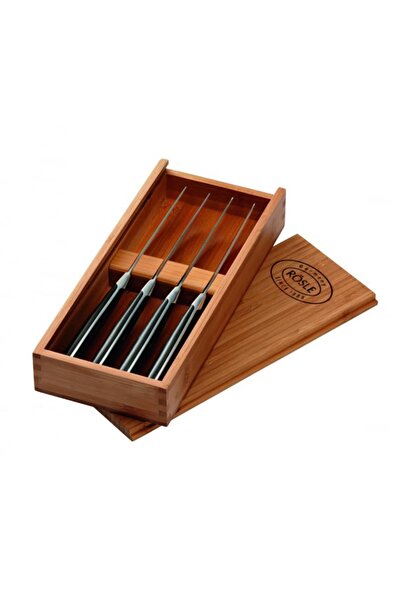 rösle Set of 4 Steak Knives in Wooden Box,