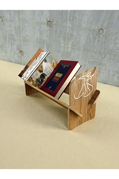 Masaüstü Kitaplık / Portatif Kitaplık / Semazen İşlemeli Kitaplık / 45 cm x 14,5 cm x 21 cm
