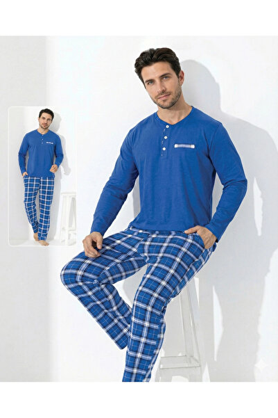 BOYRAZ 0645 Men's Long Sleeve Combed Cotton Pajama Set