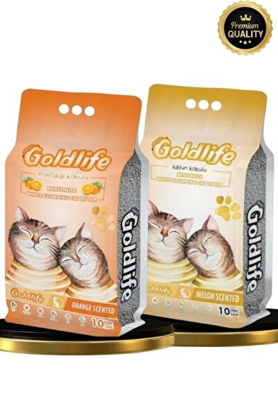 Goldlife Gold Premium 2*10 Litre Kedi Kumu (Portakal 10 litre + Kavun 10 Litr...