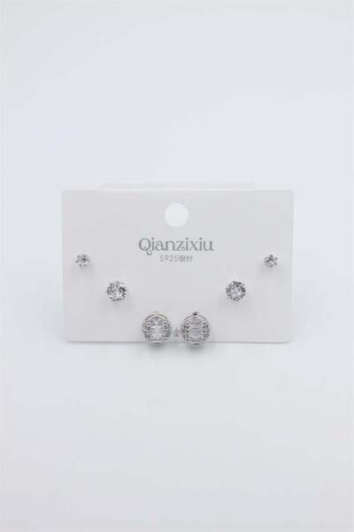 NOVAHAVEN Çoklu Set Küpe - Gümüş