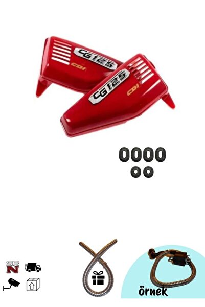 GMS CG Kırmızı Yan Kapak + Lastik Takımı (+buji kablo kılıfı)