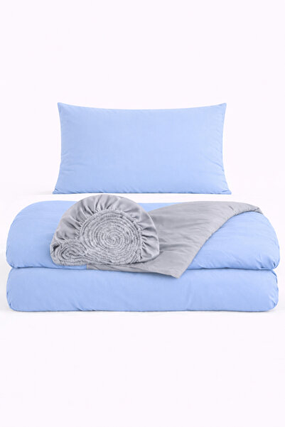 İQON Elastic Sheet Duvet Cover Set Single Size Otlt1 Mvi-Grey