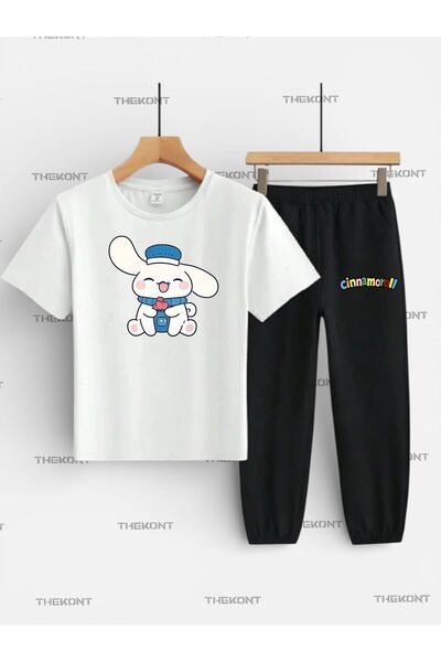 THEKONT Samrioo Knitted Scarf Printed Bottom and Top Children's Set (T-Shirt-...