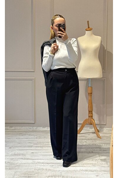 BeeYouStudio Elastic Waist Fabric Trousers