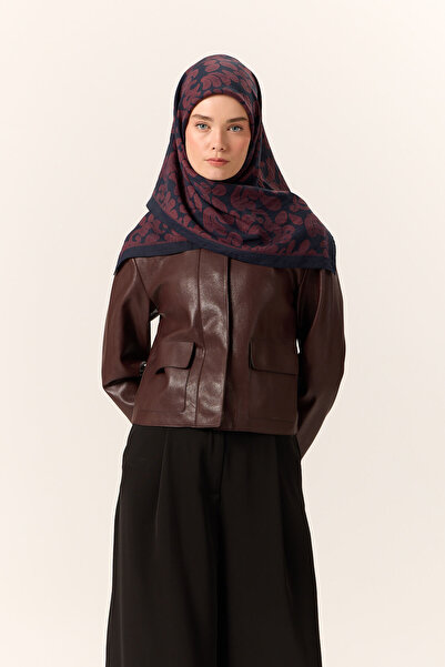 Silk Home Kadın Siyah Bordo Viskon Velora Eşarp 161002-05